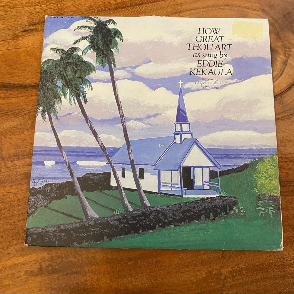 Signed Vinyl Hawaiian Record “How Great Thou Art” by Eddie Kekaula